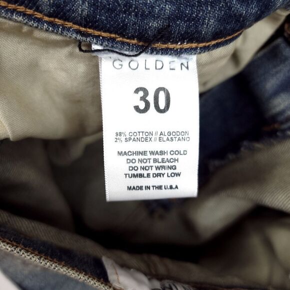 Golden Brand Stacked Cut Off Jean Shorts Mens 30x12 USA Made Blue Stretch - Picture 3 of 7